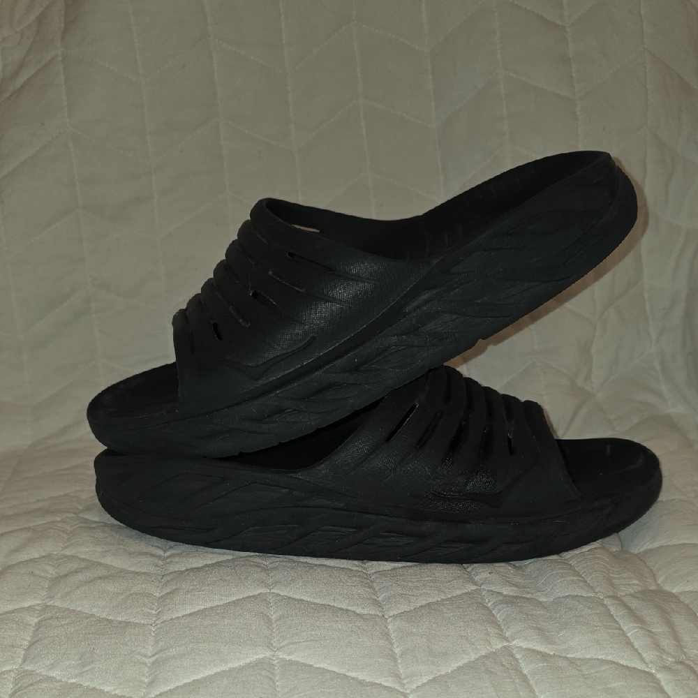 Hoka One One Charcoal Slide Sandals - Picture 2 of 10